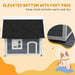 Outdoor Cat House with Openable Asphalt Roof and Three Doors in Grey (77 x 57.5 x 68cm) - Little and Giant Explorers PawHut