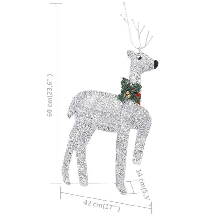 Outdoor Christmas Reindeer and Sleigh in Silver with 100 LEDs - Little and Giant Explorers vidaXL