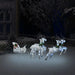 Outdoor Christmas Reindeer and Sleigh in Silver with 100 LEDs - Little and Giant Explorers vidaXL