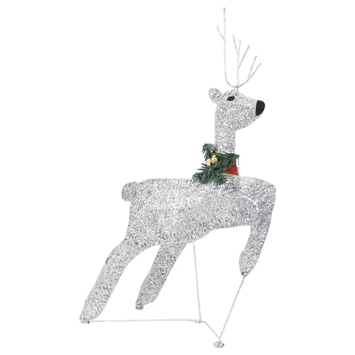 Outdoor Christmas Reindeer and Sleigh in Silver with 100 LEDs - Little and Giant Explorers vidaXL