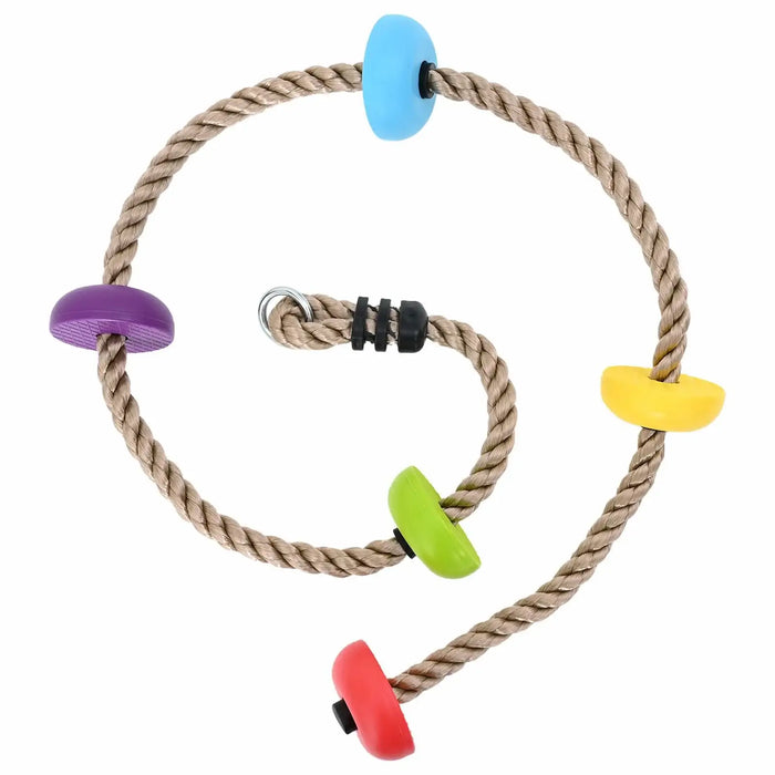 Outdoor Climbing Rope Set for Kids | Brown Fabric Polyester for Ages 3-10 Years - Little and Giant Explorers vidaXL