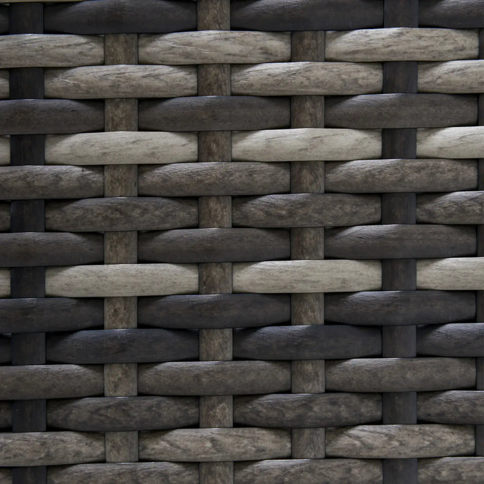 Outdoor Corner Sofa Dark Grey | Tempered Glass Coffee Table and Padded Cushions - Little and Giant Explorers Outsunny