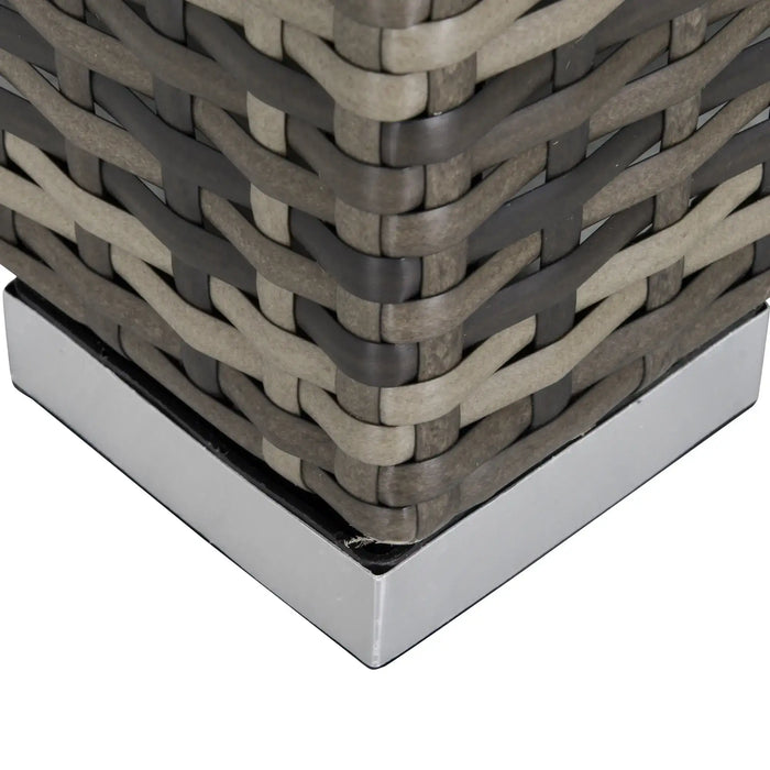 Outdoor Corner Sofa Dark Grey | Tempered Glass Coffee Table and Padded Cushions - Little and Giant Explorers Outsunny