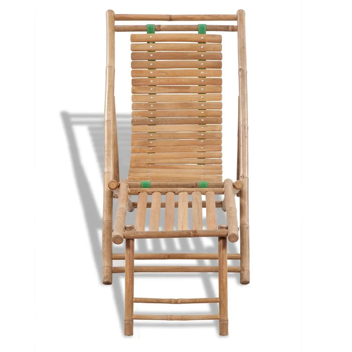 Outdoor Deck Chair with Footrest in Bamboo - Little and Giant Explorers vidaXL