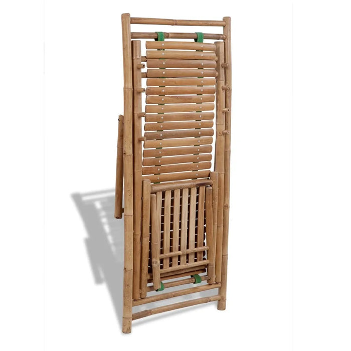 Outdoor Deck Chair with Footrest in Bamboo - Little and Giant Explorers vidaXL