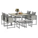 Nine-Piece Steel Frame Garden Dining Set in Grey - Little and Giant Explorers Outsunny
