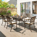 Seven-Piece Cast Aluminium Garden Dining Set in Bronze Tone - Little and Giant Explorers Outsunny