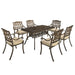 Seven-Piece Cast Aluminium Garden Dining Set in Bronze Tone - Little and Giant Explorers Outsunny