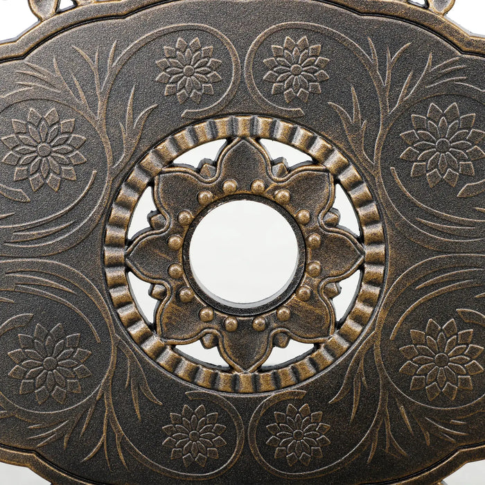 Seven-Piece Cast Aluminium Garden Dining Set in Bronze Tone - Little and Giant Explorers Outsunny