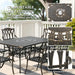 Seven-Piece Cast Aluminium Garden Dining Set in Bronze Tone - Little and Giant Explorers Outsunny