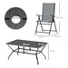 Seven-Piece Steel Outdoor Dining Set in Grey - Little and Giant Explorers Outsunny