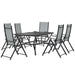 Seven-Piece Steel Outdoor Dining Set in Grey - Little and Giant Explorers Outsunny