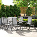 Seven-Piece Steel Outdoor Dining Set in Grey - Little and Giant Explorers Outsunny