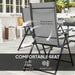 Seven-Piece Steel Outdoor Dining Set in Grey - Little and Giant Explorers Outsunny