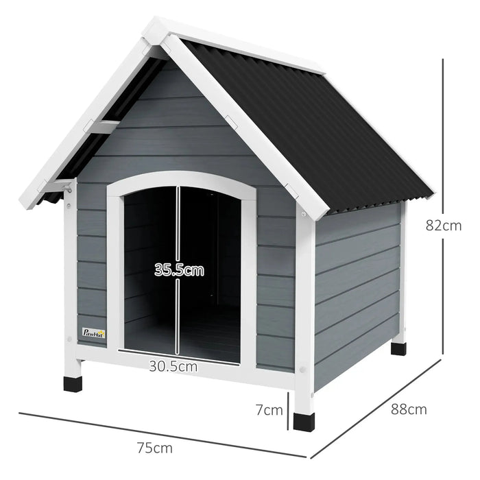 Outdoor Dog House with Removable Floor | Medium Dogs (82 x 75 x 88cm) - Little and Giant Explorers PawHut