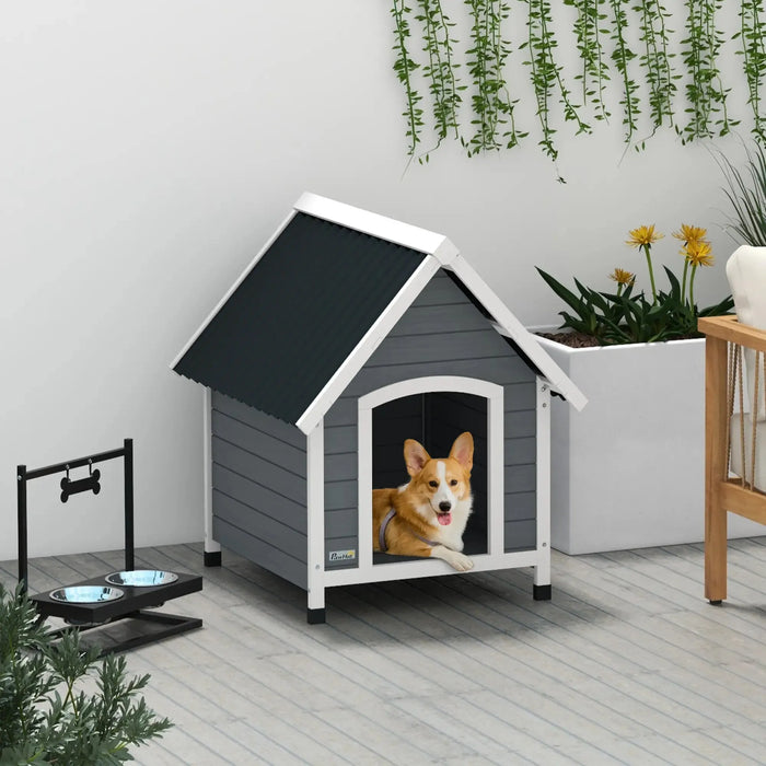 Outdoor Dog House with Removable Floor | Medium Dogs (82 x 75 x 88cm) - Little and Giant Explorers PawHut