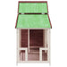 Large outdoor wooden dog kennel with green roof and wide entrance, solid pine pet house