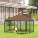 Outdoor Dog Kennel with Canopy and Rotating Bowl Holder (211 x 141 x 151cm) - Little and Giant Explorers PawHut