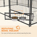 Outdoor Dog Kennel with Canopy and Rotating Bowl Holder (211 x 141 x 151cm) - Little and Giant Explorers PawHut