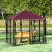 Outdoor Dog Kennel with Rotating Bowl Holders in Red (141 x 141 x 153cm) - Little and Giant Explorers PawHut