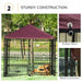 Outdoor Dog Kennel with Rotating Bowl Holders in Red (141 x 141 x 153cm) - Little and Giant Explorers PawHut