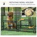 Outdoor Dog Kennel with Rotating Bowl Holders in Red (141 x 141 x 153cm) - Little and Giant Explorers PawHut