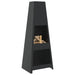 Outdoor Fireplace with Log Store in Black - Little and Giant Explorers vidaXL