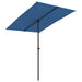 Outdoor Flat Top Parasol with Aluminium Pole in Azure Blue (2 x 1.5m) - Little and Giant Explorers vidaXL