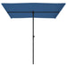 Outdoor Flat Top Parasol with Aluminium Pole in Azure Blue (2 x 1.5m) - Little and Giant Explorers vidaXL