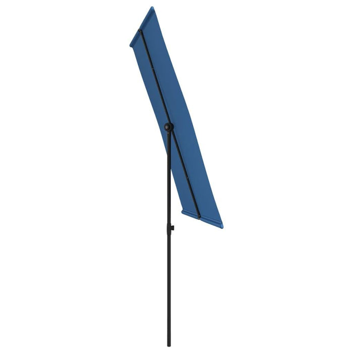 Outdoor Flat Top Parasol with Aluminium Pole in Azure Blue (2 x 1.5m) - Little and Giant Explorers vidaXL