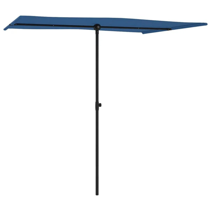 Outdoor Flat Top Parasol with Aluminium Pole in Azure Blue (2 x 1.5m) - Little and Giant Explorers vidaXL