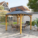 Outdoor Hardtop Gazebo Canopy with 2-Tier Roof and Solid Wood Frame (3 x 3m) - Little and Giant Explorers Outsunny