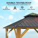 Outdoor Hardtop Gazebo Canopy with 2-Tier Roof and Solid Wood Frame (3 x 3m) - Little and Giant Explorers Outsunny