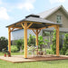 Outdoor Hardtop Gazebo Canopy with 2-Tier Roof and Solid Wood Frame (3 x 3m) - Little and Giant Explorers Outsunny