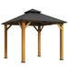 Outdoor Hardtop Gazebo Canopy with 2-Tier Roof and Solid Wood Frame (3 x 3m) - Little and Giant Explorers Outsunny