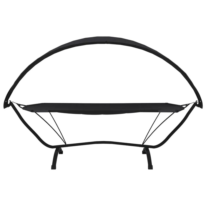 Outdoor Lounge Bed with Canopy in Black - Little and Giant Explorers vidaXL