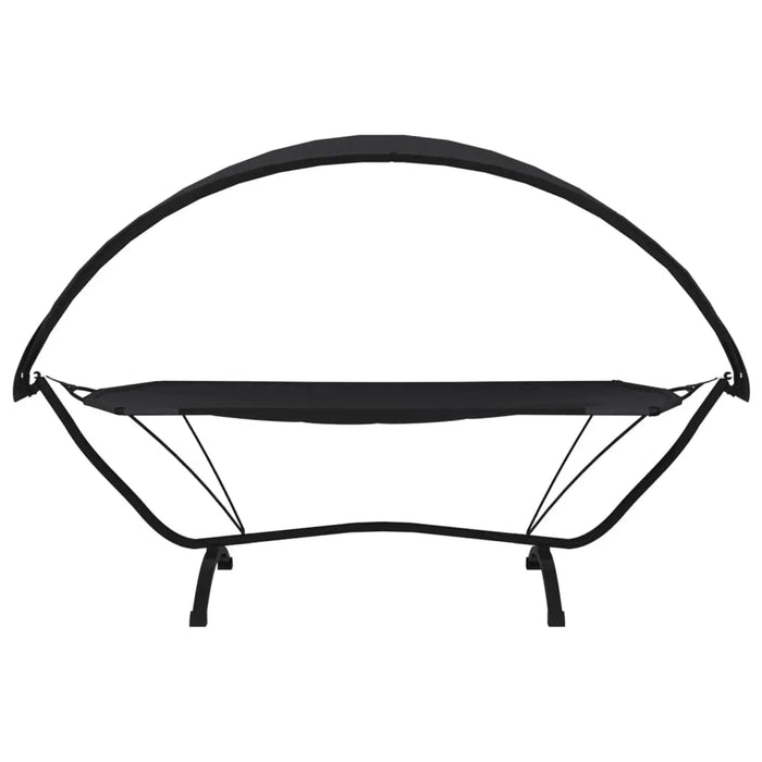 Outdoor Lounge Bed with Canopy in Black - Little and Giant Explorers vidaXL