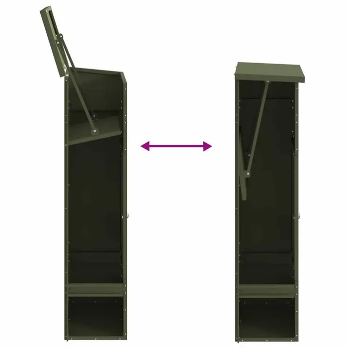 Outdoor Parcel Drop Box – Olive Green Steel Mailbox | Secure Locking System VIDAXL - Little and Giant Explorers vidaXL
