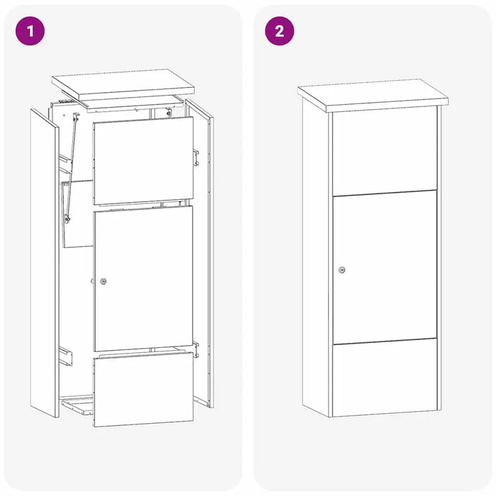Outdoor Parcel Drop Box – Olive Green Steel Mailbox | Secure Locking System VIDAXL - Little and Giant Explorers vidaXL
