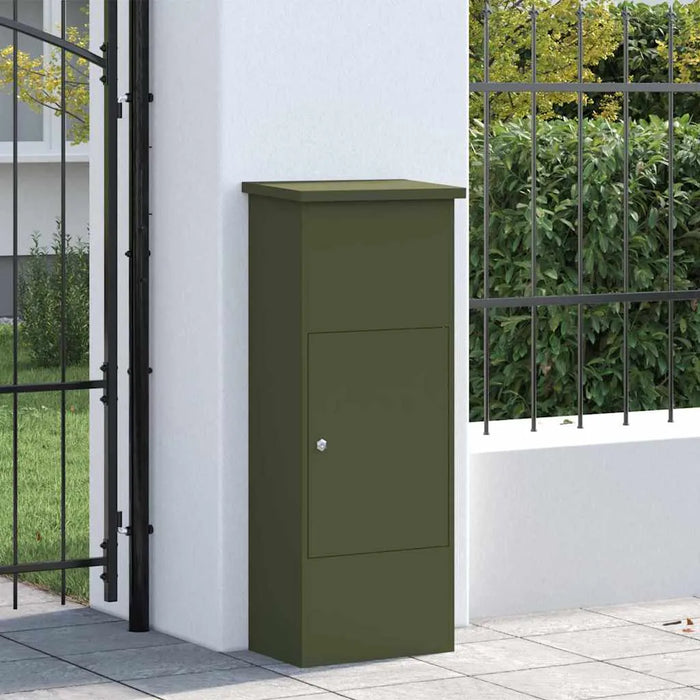 Outdoor Parcel Drop Box – Olive Green Steel Mailbox | Secure Locking System VIDAXL - Little and Giant Explorers vidaXL