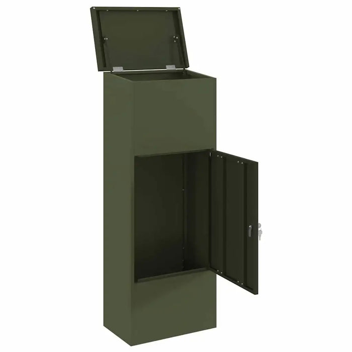 Outdoor Parcel Drop Box – Olive Green Steel Mailbox | Secure Locking System VIDAXL - Little and Giant Explorers vidaXL