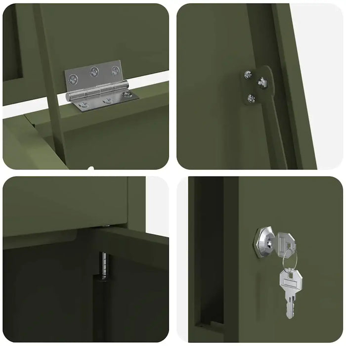 Outdoor Parcel Drop Box – Olive Green Steel Mailbox | Secure Locking System VIDAXL - Little and Giant Explorers vidaXL