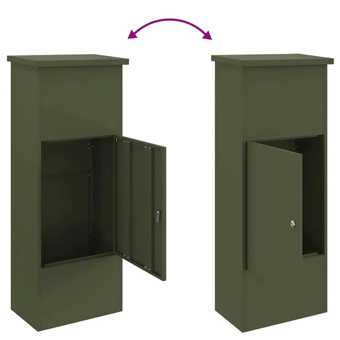 Outdoor Parcel Drop Box – Olive Green Steel Mailbox | Secure Locking System VIDAXL - Little and Giant Explorers vidaXL