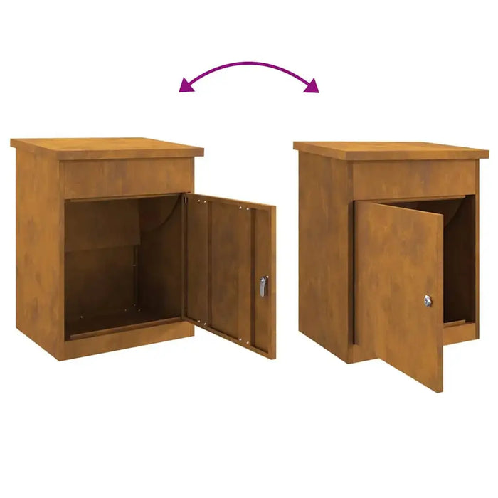 Outdoor Parcel Drop Box – Rusty Weathering Steel Mailbox | Secure Locking System VIDAXL - Little and Giant Explorers vidaXL