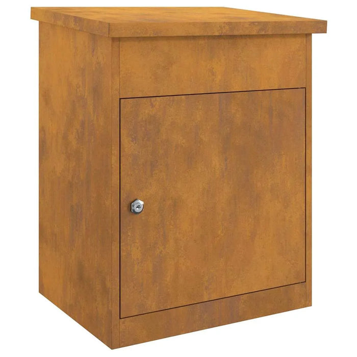 Outdoor Parcel Drop Box – Rusty Weathering Steel Mailbox | Secure Locking System VIDAXL - Little and Giant Explorers vidaXL
