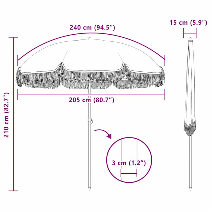 Outdoor Patio Umbrella - Grey and White | UV-Resistant Waterproof Tiltable Steel VIDAXL - Little and Giant Explorers vidaXL