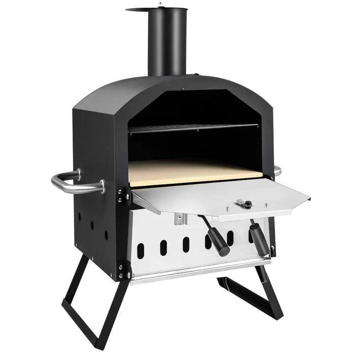 Outdoor Pizza Oven – 2-Layer Stainless Steel Design | Dual Cooking Chambers COSTWAY - Little and Giant Explorers Costway