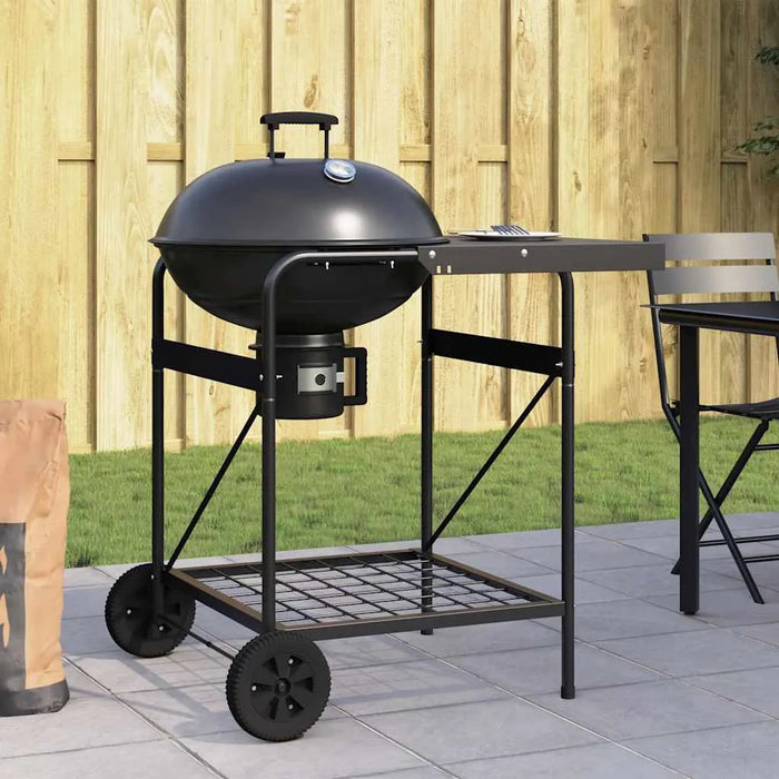 Outdoor Portable Grill – Wheeled Rectangular BBQ | Black Steel Frame VIDAXL - Little and Giant Explorers vidaXL