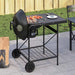Outdoor Portable Grill – Wheeled Rectangular BBQ | Black Steel Frame VIDAXL - Little and Giant Explorers vidaXL
