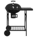 Outdoor Portable Grill – Wheeled Rectangular BBQ | Black Steel Frame VIDAXL - Little and Giant Explorers vidaXL